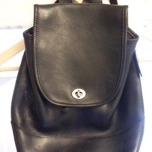 Coach Black Leather Back Pack (& Purse)